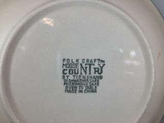 Folk Craft Moose Country Dinner Plate 10.  5” Green Cabin Replacement 2