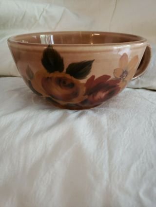 Mccoy Pottery 137 Large Mug Cup Bowl Soup Cup Brown Floral 5.  5 Inches Across