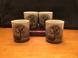 Vintage (4) Otagiri Japan Stoneware Coffee/tea Mugs Adorable Owls