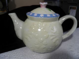 Better Homes And Gardens " Country Inn " China Teapot Home Interior - Rose Finial