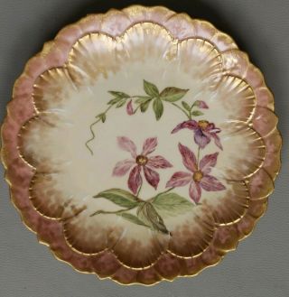D & C Limoges France Hand Painted Floral Gold Plate Antique Porcelain