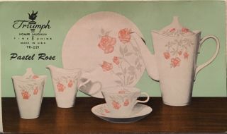 Brochure Homer Laughlin Triumph Pastel Rose Pattern Illustrated W Prices 1961