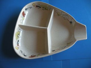 Franciscan Oven Safe Earthenware Mushroom 3 - Part Divided Serving Dish/tray X14