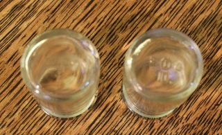 2 VINTAGE RESTAURANT WARE INDIVIDUAL GLASS CREAMERS OR MILK BOTTLES 2 