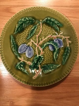 Antique Italian Majolica Handpainted & Crafted Olive Plate