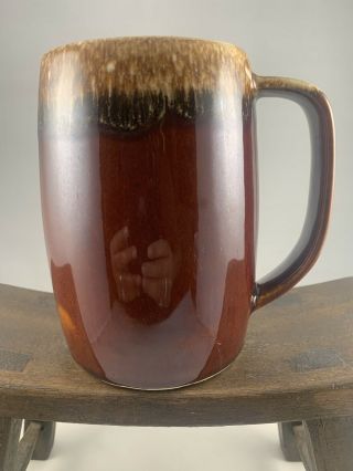Hull Pottery Drip Glaze Brown Usa Large Coffee Tea Cup Mug 5” Tall 3.  5” Diameter