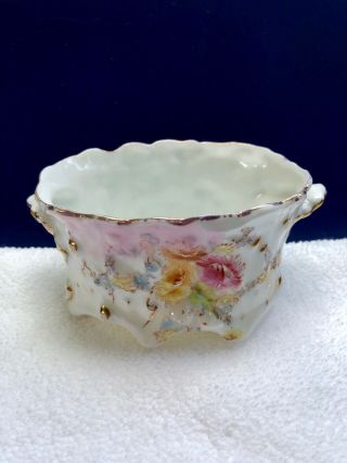 RS PRUSSIA Early Years OPEN SUGAR BOWL Floral Mixed Flowers - Unmarked 4