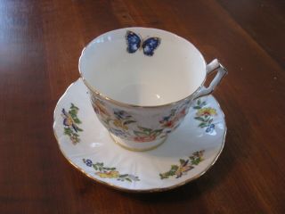 Vintage " Aynsley " Butterfly Teacup & Saucer England
