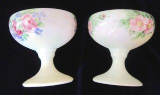 R.  S.  Tillowitz Hand Painted Porcelain Goblets Glasses - Set of 2 - Flowers 4