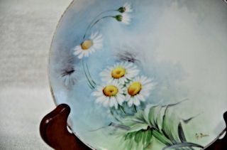 Antique Ginori Italy Cabinet Plate Hand Painted Signed Floral (029) 2