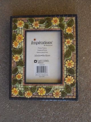 Tiled Yellow Flower Picture Frame Decorel 3.  5 " X 5 " Photo