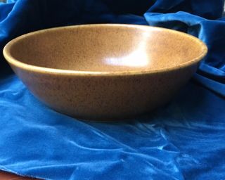 Vintage Monmouth Pottery Mojave Brown Beehive Bowl Maple Leaf Rare