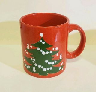 Vintage Waechtersbach West Germany Christmas Tree Coffee Mug Red