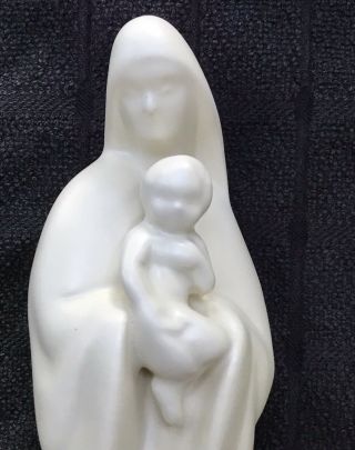 Haeger Vintage Madonna Child Virgin Mary Jesus Planter 13” Matte Ivory Christmas 2