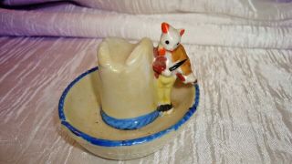 Vintage Lusterware Cat And The Fiddle Ashtray Japan