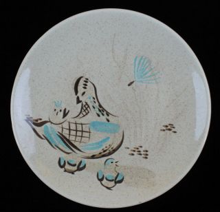 Vintage Red Wing Hand Painted Bob White Pattern Dinner Plate 11 " Diameter Quail