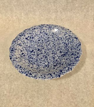 Vintage Blue And White Spatterware Dish
