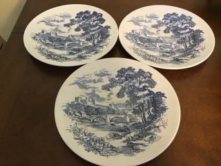 Enoch Wedgewood Tunstall Countryside Blue English Scene 10 1/8 Dinner Plate
