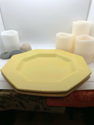 Two Vintage Independence Ironstone Yellow Dinner Plate 10.  5 Height 10.  5 Wide