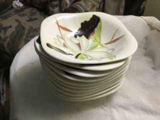Red Wing Lotus Bronze - 5 1/4” Dessert Fruit Bowls - 1940s - 10 Available