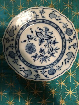 Meissen Antique Oval Mark 8 1/4” Blue Onion Salad Plate