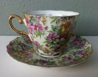 Sterling China - Vintage Chintz - Porcelain Tea Cup & Saucer - Japan