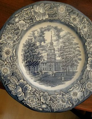 Liberty Blue Independence Hall Plates Set Of 9