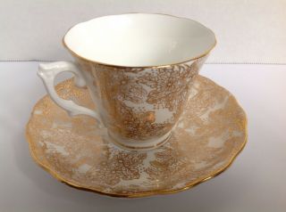 1939c.  Colclough Bone China Cup & Saucer With Gold Overlay