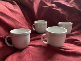 Set Of 4 Coffee Cups Mugs Cafeware By Tienshan White Porcelain 10 Oz Euc