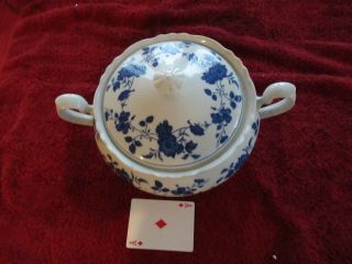 Royal Meissen Japan Blue White Serving Bowl With Lid