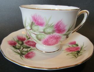 Colclough Teacup And Saucer With Pink Floral