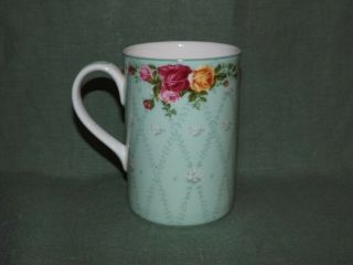 Royal Albert Old Country Roses Peppermint Damask Mug Coffee Cup 2002