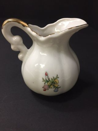 Vintage Lefton China Christmas Coffee Creamer Syrup Pitcher With Saucer 1074 4