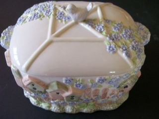 Contemporary Large Tureen/covered Bowl - Birdhouse Decoration - By Gibson