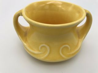 Red Wing Pottery “gypsy Trail Reed” Pattern Sugar Bowl Yellow