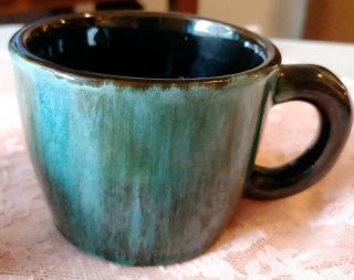 2 VINTAGE BLUE MOUNTAIN POTTERY COFFEE CUP MUGS MID CENTURY CANANDA GREEN DRIP 3