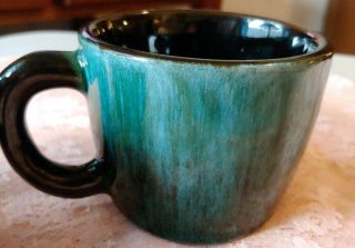 2 VINTAGE BLUE MOUNTAIN POTTERY COFFEE CUP MUGS MID CENTURY CANANDA GREEN DRIP 4