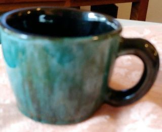 2 VINTAGE BLUE MOUNTAIN POTTERY COFFEE CUP MUGS MID CENTURY CANANDA GREEN DRIP 5