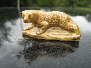 Wade Porcelain Seated Leopard Made In England Gold 2 "