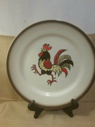 Metlox Poppy Trail Red Rooster Dinner Plate California Pottery