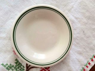 3 1/2” Green Stripe Butter Pat Vintage Restaurant Ware By Sterling China Usa
