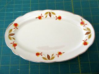 Vintage Hall Autumn Leaf Oval Celery Plate,  8.  75 " L X 5.  25 " W.  Superior Quality