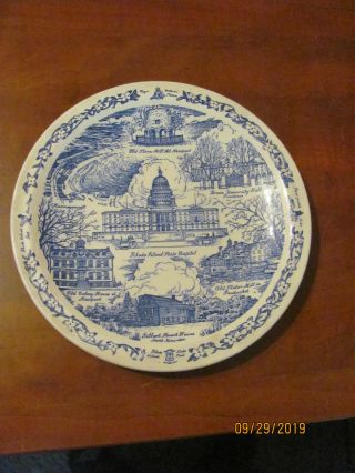 Rhode Island - Vintage Collectible Wall Plate - Vernon Kilns,  Blue