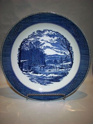 Currier And Ives Royal China 12 1/4 " Round Platter / Chop Plate " Getting Ice "