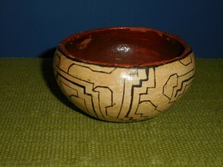 Vintage Antique Shipibo Pueblo Polychrome Pottery Bowl