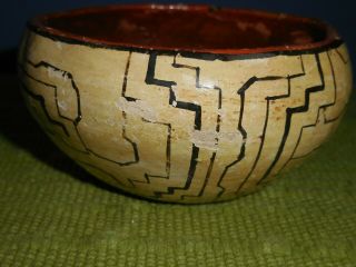 Vintage Antique Shipibo Pueblo Polychrome Pottery Bowl 4