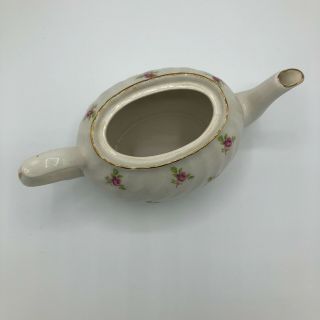Vintage Arthur Wood Son Porcelain Teapot Staffordshire England Pink Flowers 6316 3