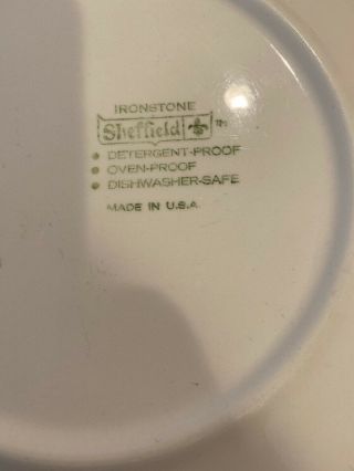 Vintage Set Of 4 Ironstone Sheffield Golden Meadow 10 " Inch Dinner Plates Usa.