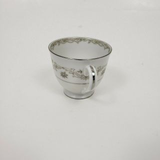 Sango Japan kenwood fine China set mini tea cup and saucer floral silver 3
