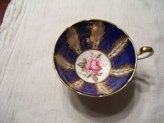 Paragon By Appointment Blue & White With Gold Tea Cup Pink Red Roses F176f